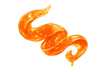 Abstract orange ribbon with transparent background art illustration