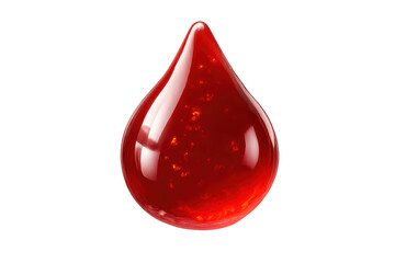 Obraz premium A shiny red drop isolated on transparent background presentation art.