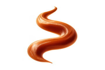 Swirl of Caramel Cream on a transparent background for design use.