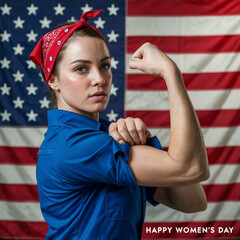 Strong Woman Empowerment USA Concept