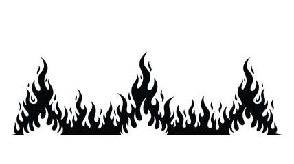 Dramatic black flames forming a fiery landscape a bold graphic silhouette