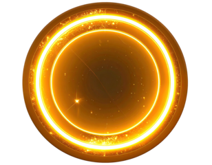 Glowing orange circle portal with sparkly background