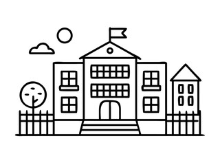 School Building Icons Vector for Campus and Classroom Design