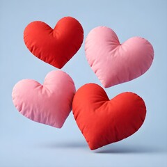 Floating hearts in soft pastel shades