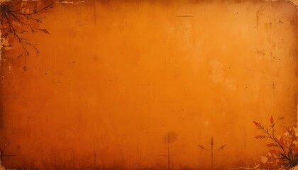 Orange autumn background with Halloween and Thanksgiving colors featuring vintage grunge texture design
