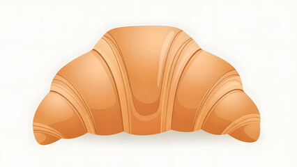 A detailed illustration of a fresh golden brown buttery croissant with flaky layers