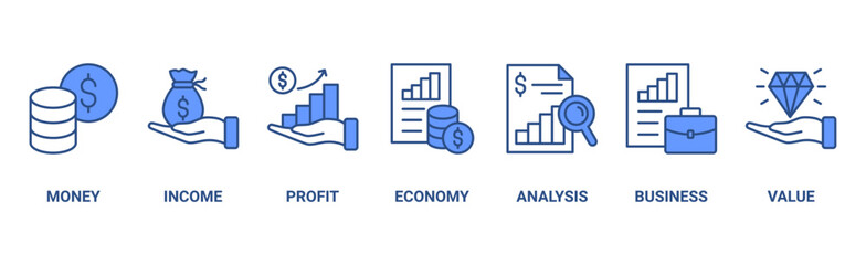 Cash flow banner web icon vector illustration concept for business and finance circulation with icon of money, income, profit, economy, analysis, business, and value