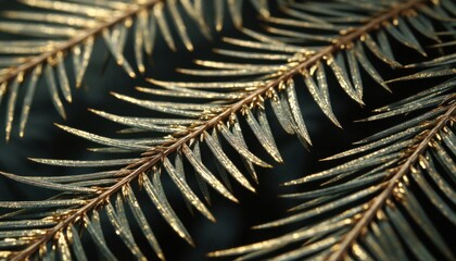 Golden Palm Leaf Texture