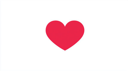 A simple red heart icon on a white background, symbolizing love and affection, perfect for Valentine's Day themes.