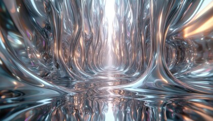 Futuristic Chrome Liquid Tunnel
