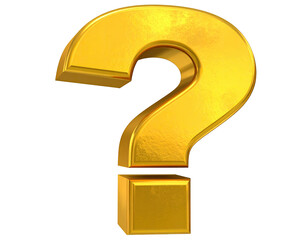 Golden question mark, polished and shiny