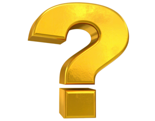 Golden question mark, polished and shiny