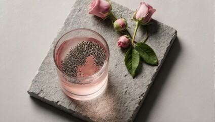 Elegant Rose Infusion - A Refreshing Drink with Floral Accents.