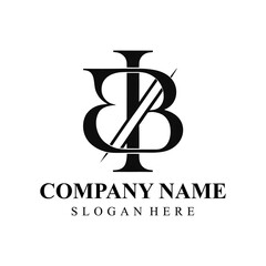 Elegant Monogram Logo with Intertwined Letters I and B