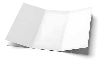 Premium White Trifold Brochure Mockup With Clean Minimal Design And Shadows.