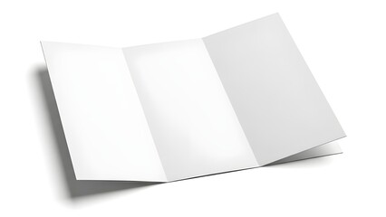 Premium White Trifold Brochure Mockup With Clean Minimal Design And Shadows.
