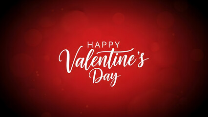 Happy valentine's day greeting card with elegant white text on a deep red background for romantic celebrations and love themed occasions with valentine s day