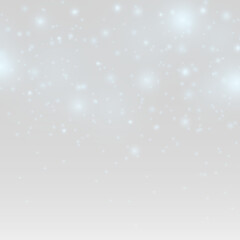 Fototapeta premium Blue dust particles drift through blurred bokeh with sparkle, glitter, and glow. Sparks, twinkling stardust, highlights, and flare create festive elegance. PNG vector illustration.