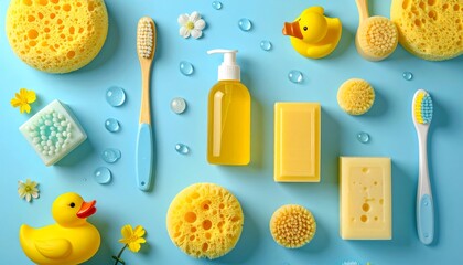 Baby Bath Accessories with Rubber Duck