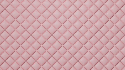 Obraz premium ピンクのぷっくりしたキルティング生地の背景。リアルな質感の3Dテクスチャイラスト。コスメや女性向け商品のプロモーションに適したアートワーク