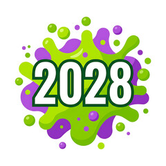 2028 New Year Celebration Splash Design.