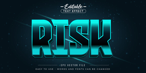 Glossy green risk text, editable text effect.