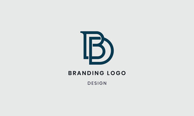 Flat design monogram letter BD logo design