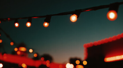String lights festival light outdoor decoration night sky warm glow party ambience bokeh background holiday mood evening celebration glowing bulb