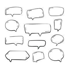 Obraz premium Doodle speech bubbles icon set