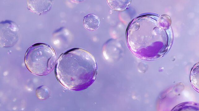 Abstract Colorful Bubbles on Purple Background - Powered by Adobe