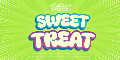 Editable text effect on sweet treat text.