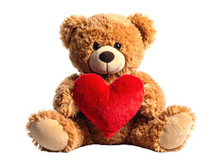 Obraz premium cute teddy bear holding heart isolated