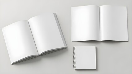 Elegant open book mockup with smooth pages, soft lighting, and premium presentation.