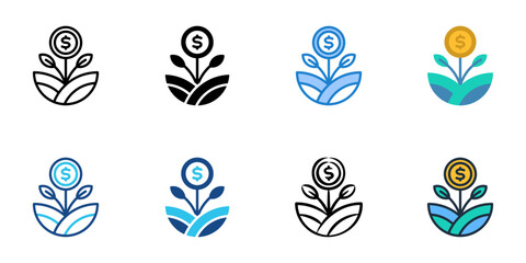 Agribusiness icons set multiple style collection. Editable stroke   © Gravisio