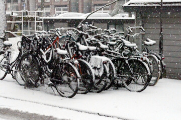 Neve ad Amsterdam. Gennaio 2026. Olanda. Nord Europa
