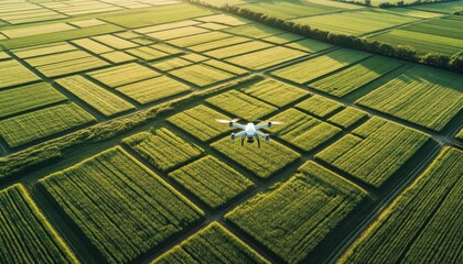 Drone Over Farmland Fields