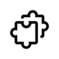 Fototapeta premium Puzzle Piece Line Icon, Outline Symbol for Strategy Problem, Solution Integration, Logic Game, Critical Thinking, and Part Fitting. Vector Sign Icon.
