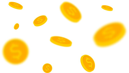 Falling dollar coins