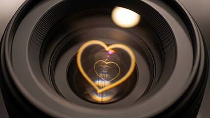 Camera Lens with Heart Shape.