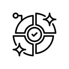 Quarterly Report Line Icon, Outline Symbol for Financial Performance, Business Review, Growth Analysis, Statistical Summary, and Corporate Documentation. Vector Sign Icon.