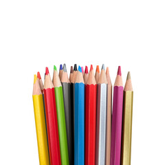 colored pencils isolated on white background