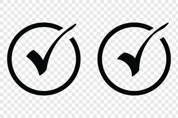 Check mark icon button set. check box icon with right or correct buttons and yes checkmark tick box icons - checkbox symbol sign. editable strokes. vector ...