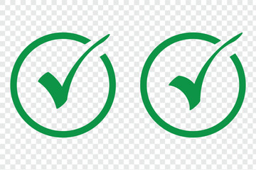 Check mark icon button set. check box icon with right or correct buttons and yes checkmark tick box icons - checkbox symbol sign. editable strokes. vector ...