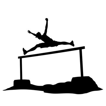 Parkour Athlete Straddle Vault Silhouette