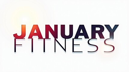 Stylish design showcasing 'January Fitness' in bold typography with a vibrant gradient.