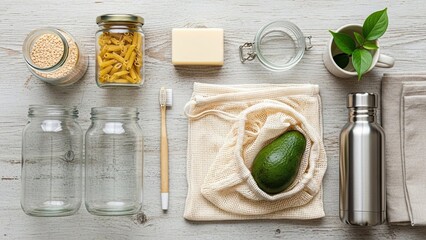 Eco Friendly Products on Table.