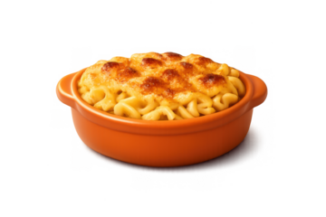 Delicious kugel noodle delight in orange ceramic dish - perfect for cozy comfort food design