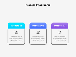 Process Infographic Diagram Vector for Presentation Template with 3 Steps, Three Options Business Workflow Design