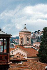 Orthodox Church Bell Tower Above Rooftops in Bebek, Istanbul