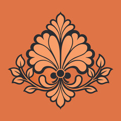 Vintage floral decor silhouette high-quality design